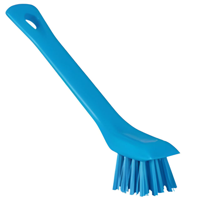 Vikan Brush with Scraping Edge, Stiff Bristles, 6" Long, Blue – 1 ea