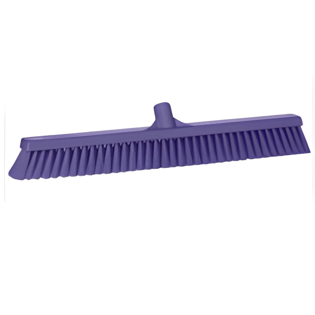 Vikan Combo Bristle Push Broom, Coarse/Fine Bristles, 24", Polyester, Purple