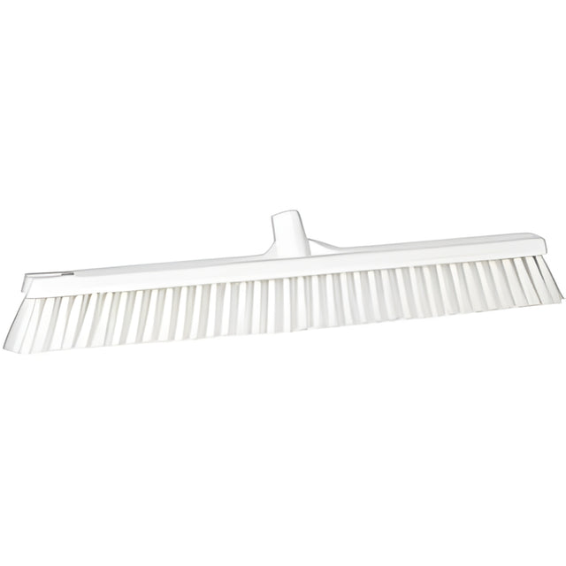 Vikan Combo Bristle Push Broom, Coarse/Fine Bristles, 24", Polyester, White