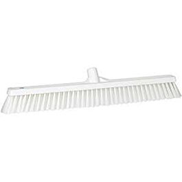 Vikan Combo Bristle Push Broom, Coarse/Fine Bristles, 24", Polyester, White - 1 Each