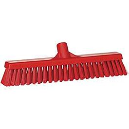 Vikan Combo Bristle Push Broom Head, Coarse/Fine Bristles, 16-1/2", Polyester, Red - 1 Each