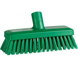 Vikan Compact Wall Brush, Stiff Bristles, 9" Long, Green - 1 Ea