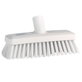 Vikan Compact Wall Brush, Stiff Bristles, 9" Long, White - 1 Ea