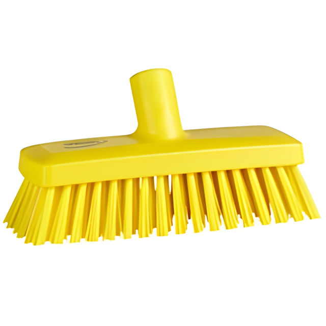 Vikan Compact Wall Brush, Stiff Bristles, 9" Long, Yellow – 1 Ea