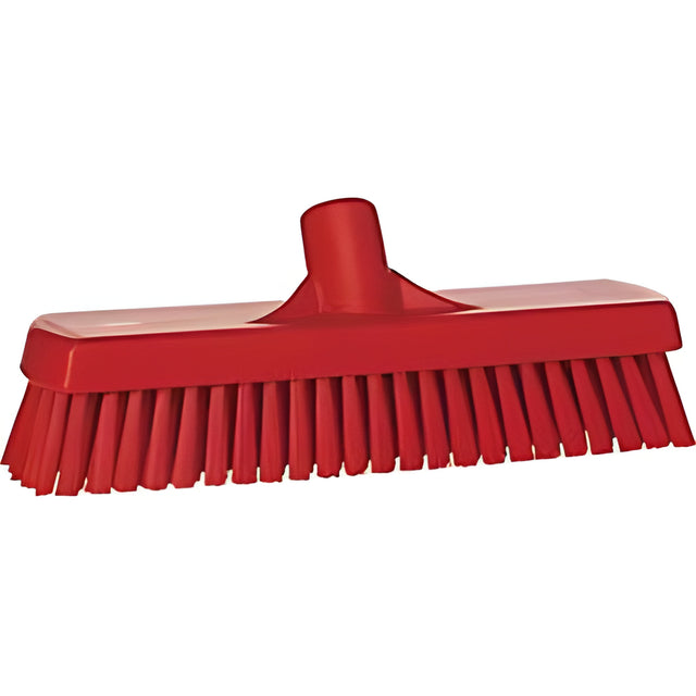 Vikan Deck & Wall Scrub Brush, Stiff Bristles, 12", Polyester, Red – 1 Ea