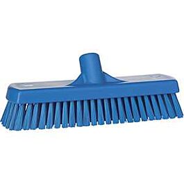 Vikan Deck & Wall Scrub Brush, Stiff Bristles, 12", Polyester, Blue - 1 Ea