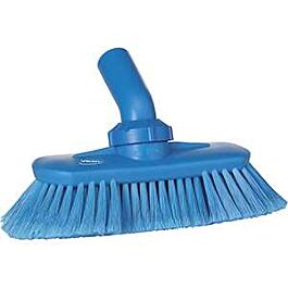 Vikan Deck & Wall Scrub Brush, Stiff Bristles, 19", Polyester, Blue -1 Ea