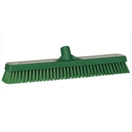 Vikan Deck & Wall Scrub Brush, Stiff Bristles, 19", Polyester, Green -1 Ea