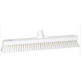 Vikan Deck & Wall Scrub Brush, Stiff Bristles, 19", Polyester, White -1 Ea