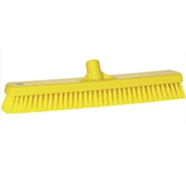 Vikan Deck & Wall Scrub Brush, Stiff Bristles, 19", Polyester, Yellow -1 Ea