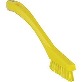 Vikan Detail Brush, Extra Stiff Bristles, 8" Long, Yellow - 1 Ea