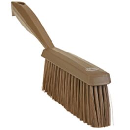 Vikan Dish Brush with Scraper, Medium Bristles, 11" Long, Brown- 1 Ea