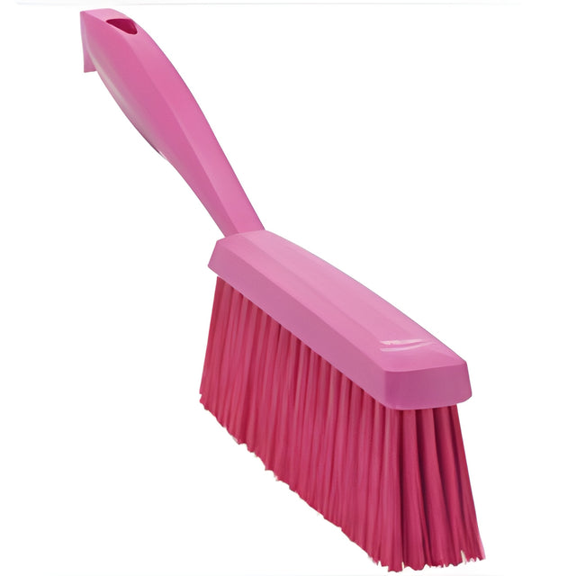 Vikan Dish Brush with Scraper, Medium Bristles, 11" Long, Pink- 1 Ea