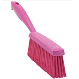 Vikan Dish Brush with Scraper, Medium Bristles, 11" Long, Pink- 1 Ea
