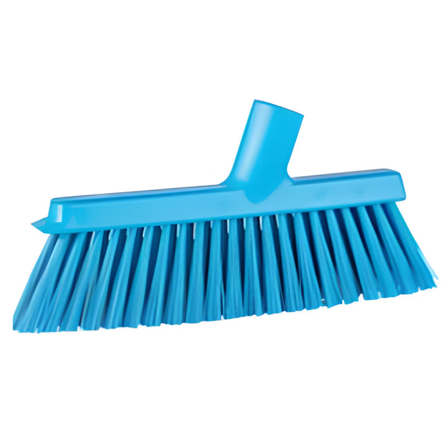 Vikan Dustpan Broom with Angled Thread, Medium Bristles, 10", Polyester, Blue