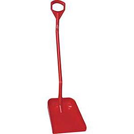 Vikan Ergonomic Large Blade Shovel, 51" Length, Plastic, Red- 1 Each