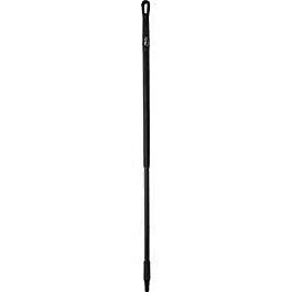 Vikan Fiberglass Handle, Euro Threaded Tip, 1-1/4" Diameter, 51" Length, Black- 1 Each
