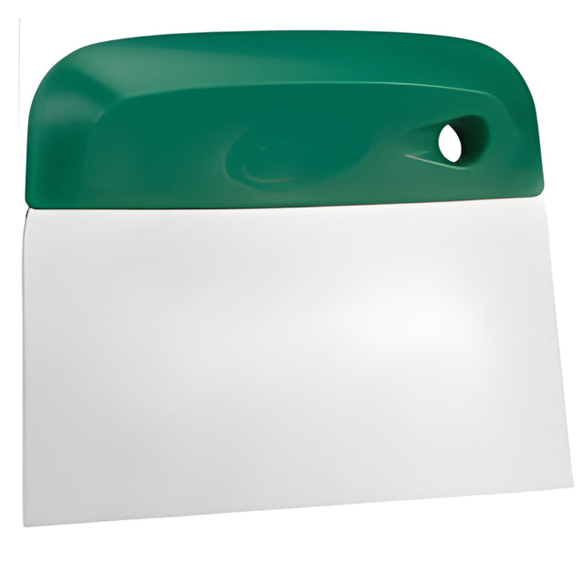 Vikan Flexible Stainless Steel Dough Cutter/Scraper, Green, 4-1/2" W x 5-3/4" L