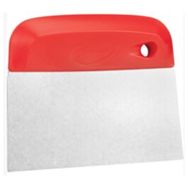 Vikan Flexible Stainless Steel Dough Cutter/Scraper, Red, 4-1/2" W x 5-3/4" L - 1 Each