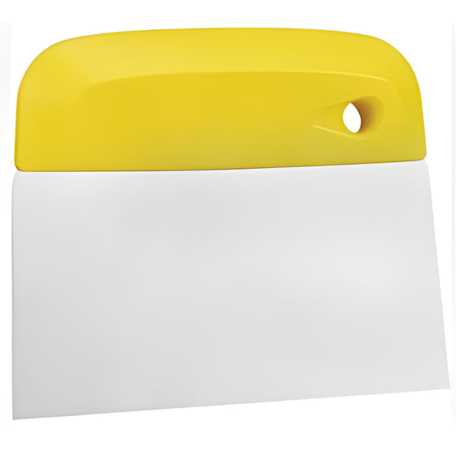 Vikan Flexible Stainless Steel Dough Cutter/Scraper, Yellow, 4-1/2" W x 5-3/4" L