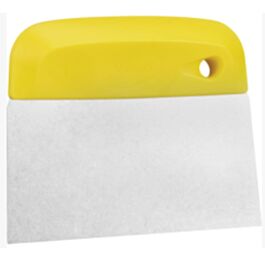 Vikan Flexible Stainless Steel Dough Cutter/Scraper, Yellow, 4-1/2" W x 5-3/4" L - 1 Each