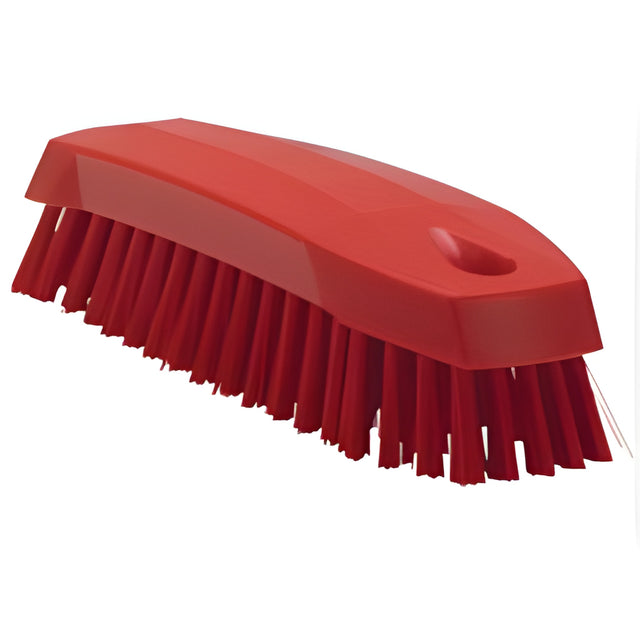 Vikan Hand Brush, Medium Bristles, 7" Long, Red