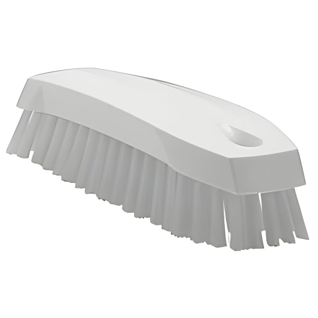 Vikan Hand Brush, Medium Bristles, 7" Long, White