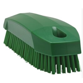 Vikan Hand Brush, Stiff Bristles, 5" Long, Green - 1 Ea