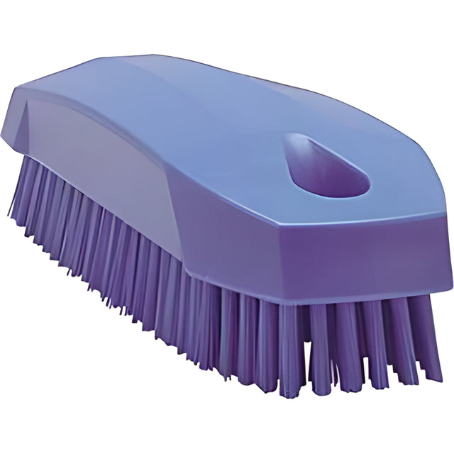 Vikan Hand Brush, Stiff Bristles, 5" Long, Purple – 1 Ea