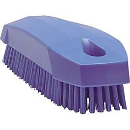 Vikan Hand Brush, Stiff Bristles, 5" Long, Purple - 1 Ea