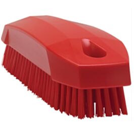 Vikan Hand Brush, Stiff Bristles, 5" Long, Red - 1 Ea