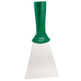 Vikan Handle-Mounted Stainless Steel Scraper, Green, 4" W x 8" L- 1 Each