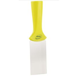 Vikan Handle-Mounted Stainless Steel Scraper, Yellow, 2" W x 8" L - 1 Each