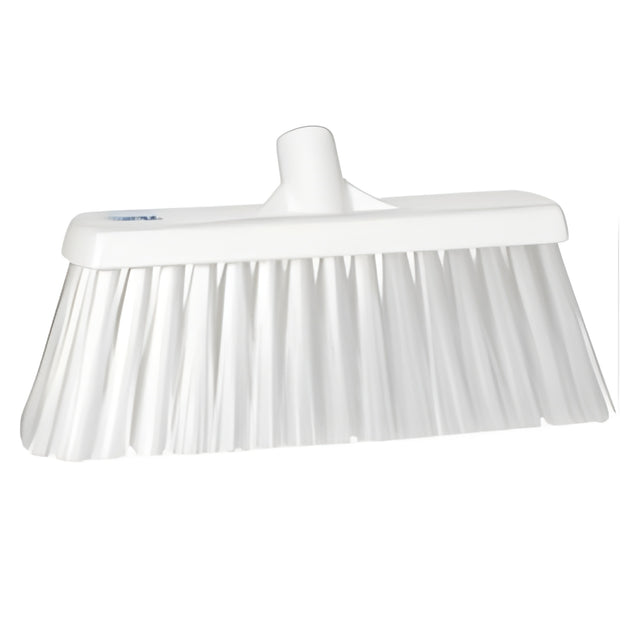 Vikan Heavy-Duty Push Broom, Stiff Bristles, 13", Polyester, White