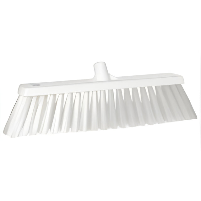 Vikan Heavy-Duty Push Broom, Stiff Bristles, 20", Polyester, White