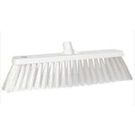 Vikan Heavy-Duty Push Broom, Stiff Bristles, 20", Polyester, White - 1 Each