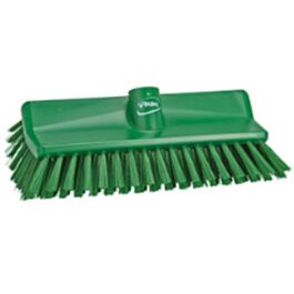Vikan High-Low Brush, Medium Bristles, 10-1/4" Long, Green - 1 Ea