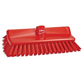 Vikan High-Low Brush, Medium Bristles, 10-1/4" Long, Red- 1 Ea