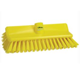 Vikan High-Low Brush, Medium Bristles, 10-1/4" Long, Yellow- 1 Ea