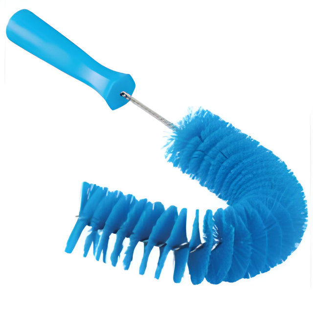 Vikan Hooked Brush, Medium/Stiff Bristles, 15-1/2" Long, Blue – 1 Ea