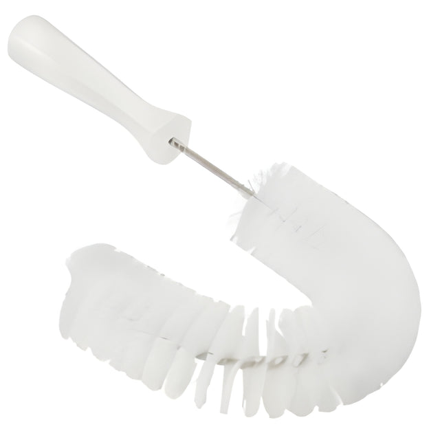 Vikan Hooked Brush, Medium/Stiff Bristles, 15-1/2" Long, White – 1 Ea