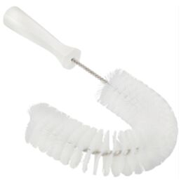 Vikan Hooked Brush, Medium/Stiff Bristles, 15-1/2" Long, White - 1 Ea