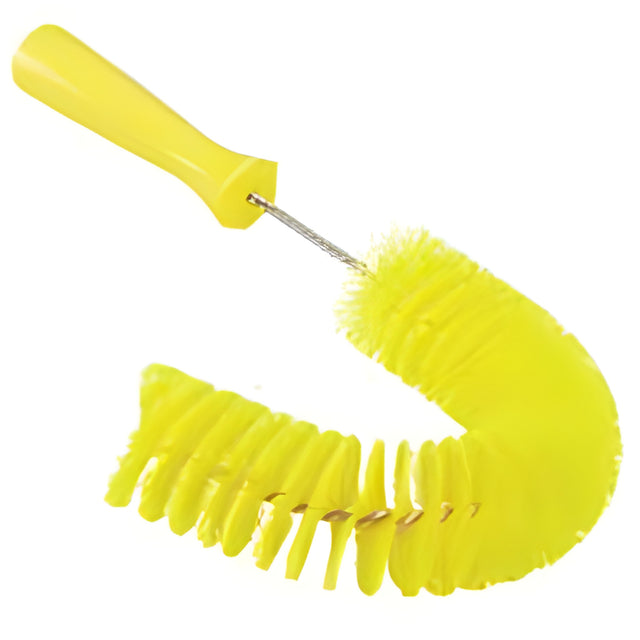 Vikan Hooked Brush, Medium/Stiff Bristles, 15-1/2" Long, Yellow – 1 Ea