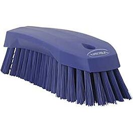 Vikan Large Angled Hand Brush, Stiff Bristles, 8" Long, Purple - 1 Ea