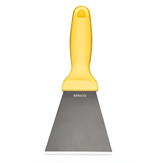 Vikan Large Stainless Steel Scraper, Yellow, 3" W x 9" L