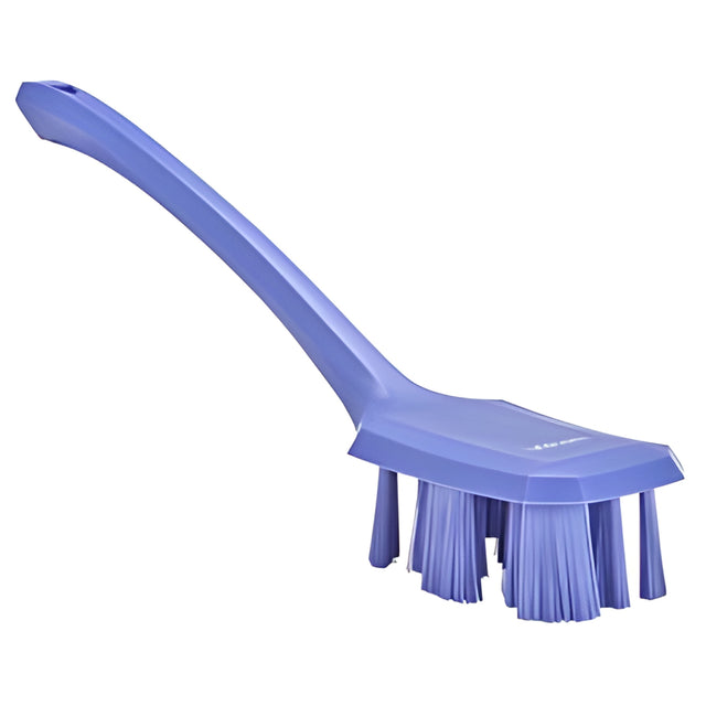 Vikan Long Handle UST Brush, Stiff Bristles, 15-1/2" Long, Purple