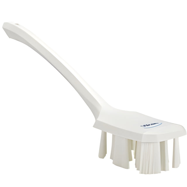 Vikan Long Handle UST Brush, Stiff Bristles, 15-1/2" Long, White