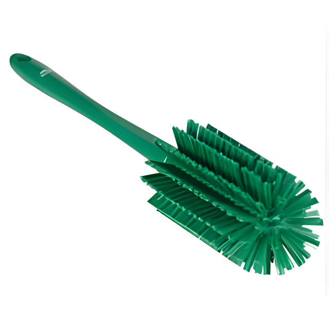 Vikan Medium Brush with Handle, Stiff Bristles, 17" Long, Green