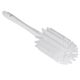 Vikan Medium Brush with Handle, Stiff Bristles, 17" Long, White- 1 each