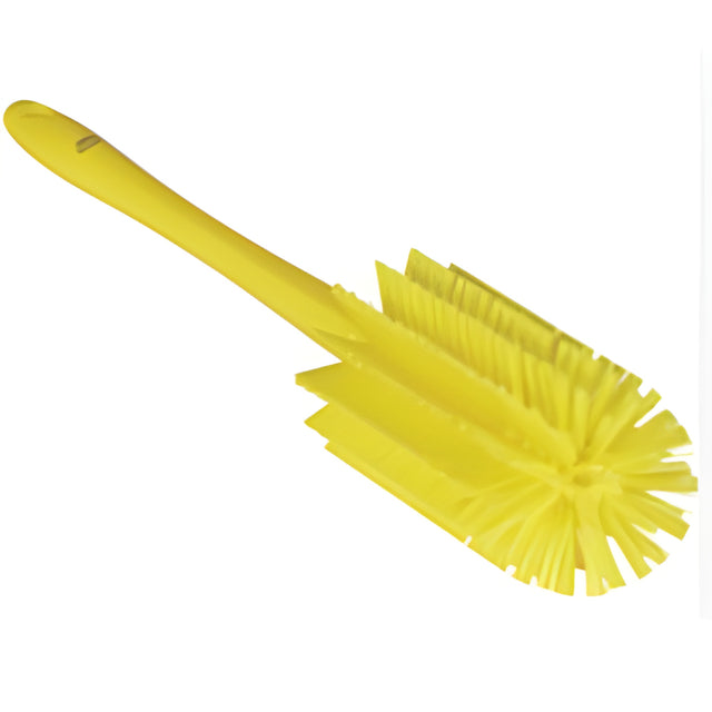 Vikan Medium Brush with Handle, Stiff Bristles, 17" Long, Yellow